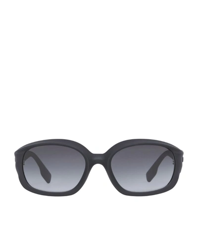 Burberry Oval-frame Sunglasses In Black