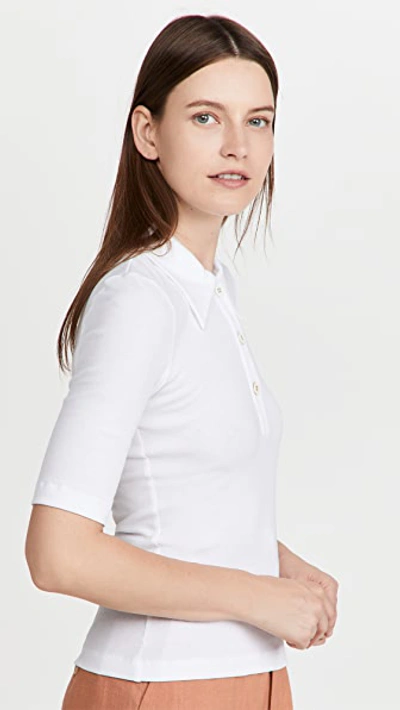 Rosetta Getty Short-sleeve Cotton Polo Shirt In White