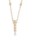 Dolce & Gabbana Necklace With Dg Logo Pendant And Pearl Embellishment In Gold