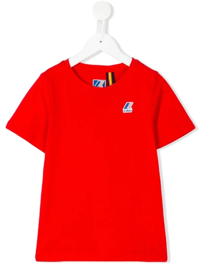 K-way Kids' Chest Logo T-shirt In Red
