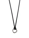 David Yurman Sterling Silver Charm Wax Cord Necklace In Silver