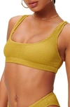 Good American Always Fits Scoop Neck Bikini Top In Dirty Olive001