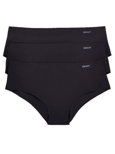 Dkny Litewear Anywhere Hipster 3-pack In Black
