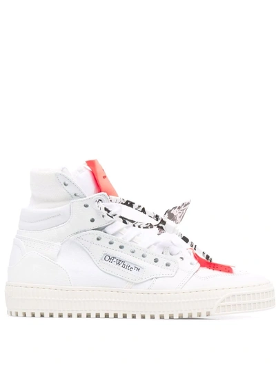 Off-white White 3.0 Off Court Leather Sneakers In White,orange