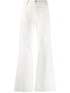 Nili Lotan Florence High-waist Flared Jeans In White