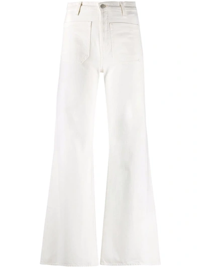 Nili Lotan Florence High-waist Flared Jeans In White