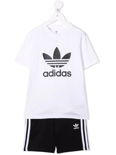 Adidas Originals Kids' Logo-print Two-piece Tracksuit In White