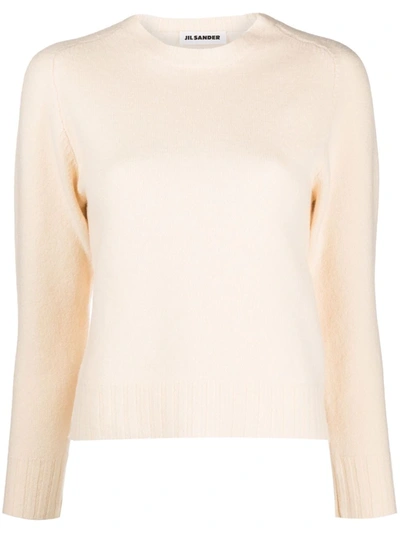 Jil Sander Knitted Long-sleeve Wool Jumper In Neutrals