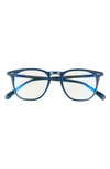 Diff Maxwell 49mm Square Blue Light Blocking Glasses In Poseidon/ Clear