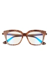Diff Bella 50mm Round Blue Light Blocking Glasses In Snake Skin