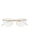 Diff Maxwell 49mm Square Blue Light Blocking Glasses In Sandstone Crystal/ Clear
