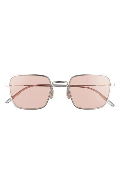 Prada 52mm Square Sunglasses In Silver/ Dark Pink