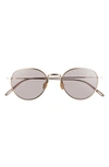 Prada Phantos 50mm Small Round Sunglasses In Pale Gold/ Light Purple Brown