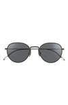 Prada Phantos 50mm Small Round Sunglasses In Matte Black/ Dark Grey