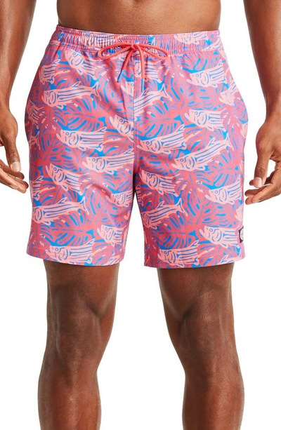 Vineyard Vines Chappy Stripe Swim Trunks In Tide Blue