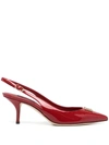 Dolce & Gabbana Slingback Patent Leather Pumps In Red