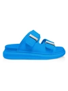 Alexander Mcqueen Two-band Rubber Slides In Blue