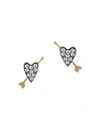 Sorellina Women's 18k Yellow Gold & Diamond Heart & Arrow Stud Earrings