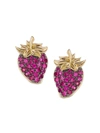 Sorellina Women's 18k Yellow Gold & Ruby Strawberry Stud Earrings
