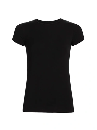 Majestic Fitted Crew-neck T-shirt In Black