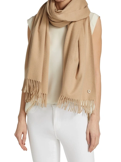 Loro Piana Fringe Cashmere Scarf In Golden