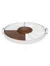 CHRISTOFLE MOOD STAINLESS STEEL, WALNUT & PORCELAIN 10-PIECE PARTY TRAY,400011643004