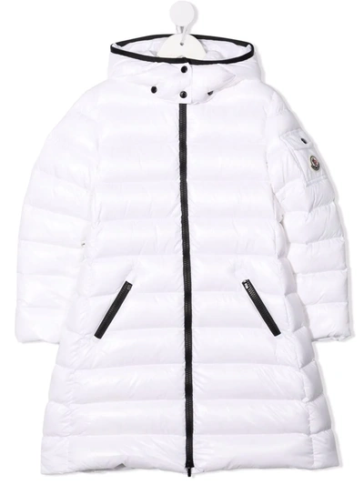Moncler Kids' Little Girl's & Girl's Moka Quilted A-line Coat In White