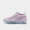Nike Women's Air Vapormax 2021 Fly Knit Running Sneakers From Finish Line In Light Arctic Pink/iced Lilac/summit White/metallic Silver