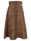 VALENTINO CREPE COUTURE SKIRT WITH ANIMALIER PRINT,WB3RA8306NAAN2
