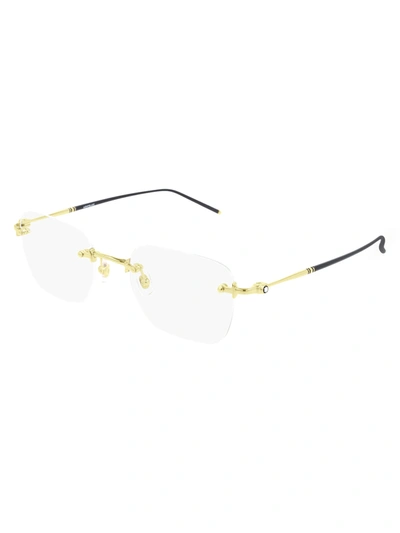 Montblanc Mb0130o Eyewear In Gold Gold Transparent