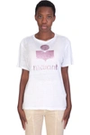 Isabel Marant Étoile Linen Tshirt With Logo In White
