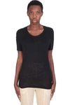Isabel Marant Étoile Kiliann T-shirt In Black Linen In Black