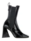 Attico Devon Patent Leather Chelsea Boots In Black