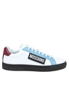 MOSCHINO LEATHER SNEAKERS WITH LOGO,MB15042G1DGAD10A