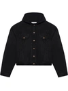 Balenciaga Hooded Denim Button-front Jacket In Schwarz