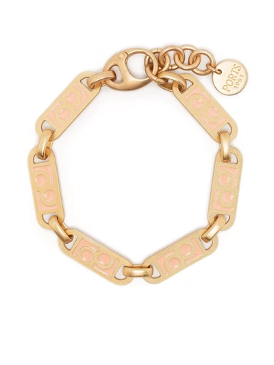 Ports 1961 Engraved Logo Bracelet In Gold