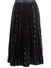 VERSACE GRECA-PATTERN PLEATED SKIRT