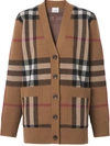 Burberry Checked Wool And Cashmere-blend Cardigan In Braun