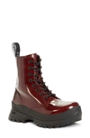 Stella Mccartney Trace Lug-sole Combat Boots In Plum