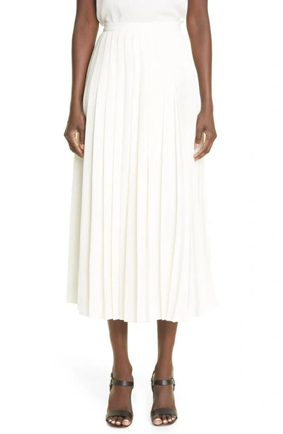 Valentino Pleated Midi Skirt In Neutrals