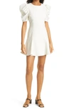 Likely Alia Puff Sleeve Fit & Flare Dress In White