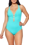 Bleu Rod Beattie Ring Me Up Plunge One-piece Swimsuit In Wave Runner