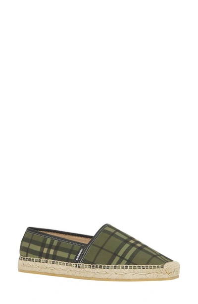 Burberry Alport Vintage Check Espadrille Loafers In Military Green