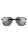 Rag & Bone 59mm Aviator Sunglasses In Metallic Black