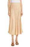 L Agence Clarisa Bias Cut Satin Skirt In Candied Ginger