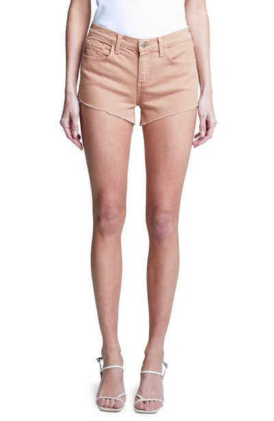 L Agence Audrey Cutoff Shorts In Dark Camel