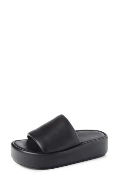 Balenciaga Rise Logo-print Leather Platform Slides In Black