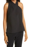 Milly Preston Cady Asymmetric Halter Top In Black