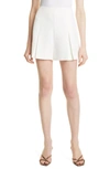 Milly Pilar Cady Pleated Shorts In Ecru