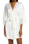 Flora Nikrooz Kylie Embroidered Wrap Robe In Ivory